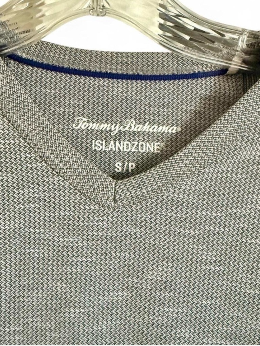 Tommy Bahama Men’s Gray IslandZone V-Neck Short Sleeve TENCEL Shirt S/P